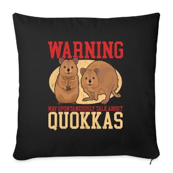 Quokka Kangourous à queue courte Quokkas Cadeau - Housse de coussin décorative 45 x 45 cm - noir - Devant