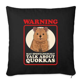 Quokka Kangourous à queue courte Quokkas Cadeaux - Housse de coussin décorative 45 x 45 cm - noir - Devant
