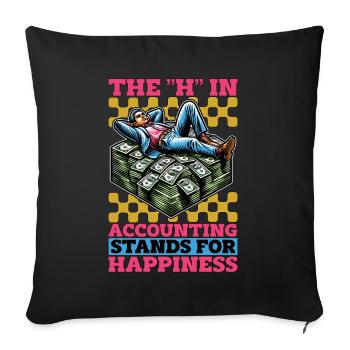 Accounting The H In Accounting Stands Spreadsheet - Sofa pillowcase 17,3'' x 17,3'' (45 x 45 cm) - black - Front