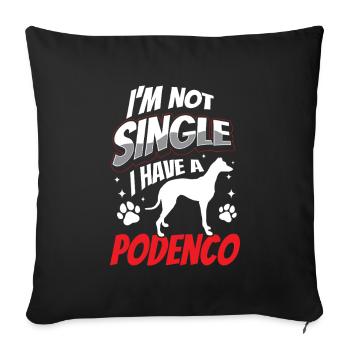 Podenco is a friend Spanish Greyhound - Sofa pillowcase 17,3'' x 17,3'' (45 x 45 cm) - black - Front