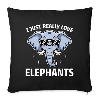 Elephant Saying Africa Funny Elephant Gift - Sofa pillowcase 17,3'' x 17,3'' (45 x 45 cm) - black - Front