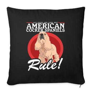 Cocker américain Spaniel chien cadeau - Housse de coussin décorative 45 x 45 cm - noir - Devant