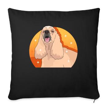 Cocker américain épagneul chien cadeaux - Housse de coussin décorative 45 x 45 cm - noir - Devant