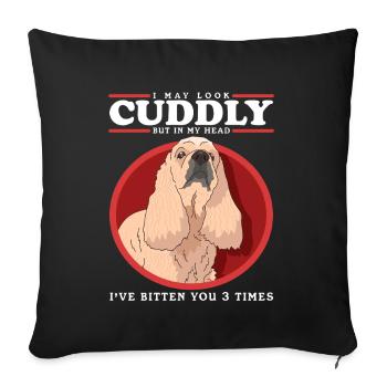 Cocker américain Propriétaire d’un chien - Housse de coussin décorative 45 x 45 cm - noir - Devant