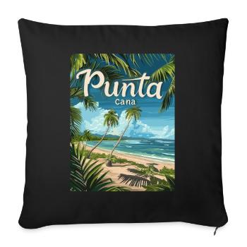Tropical Punta Cana Beach Palmiers paradisiaques - Housse de coussin décorative 45 x 45 cm - noir - Devant