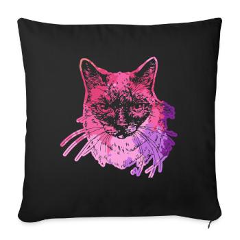 Siamese Cat Siamese Cat Colorful - Sofa pillowcase 17,3'' x 17,3'' (45 x 45 cm) - black - Front