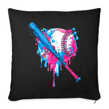 Vibrant baseball heart splash design - Sofa pillowcase 17,3'' x 17,3'' (45 x 45 cm) - black - Front