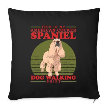 Cocker américain Spaniel Cadeau drôle - Housse de coussin décorative 45 x 45 cm - noir - Devant