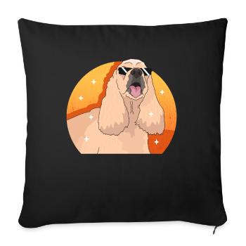Cocker américain Spaniel chien cadeau - Housse de coussin décorative 45 x 45 cm - noir - Devant