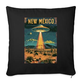 New Mexico UFO Landscape Retro Science Fiction - Sofa pillowcase 17,3'' x 17,3'' (45 x 45 cm) - black - Front