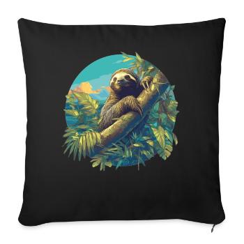 Faultiere Faultier - Sofakissenbezug 45 x 45 cm - Schwarz - Vorne