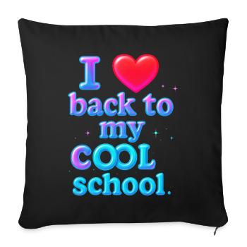 Neon Retro Back to School Design - Sofa pillowcase 17,3'' x 17,3'' (45 x 45 cm) - black - Front