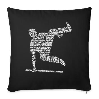 Parkour Freerunning Freerunner Parkour Runner - Sofa pillowcase 17,3'' x 17,3'' (45 x 45 cm) - black - Front