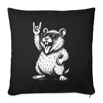 Métal Musique Rock Musik Hamster Heavy Metal - Housse de coussin décorative 45 x 45 cm - noir - Devant