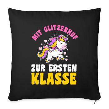 Kindergarten Graduates School Enrollment Horses Schoolchild - Sofa pillowcase 17,3'' x 17,3'' (45 x 45 cm) - black - Front