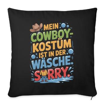Le costume de cow-boy est dans la blanchisserie Carnaval Carnaval - Housse de coussin décorative 45 x 45 cm - noir - Devant