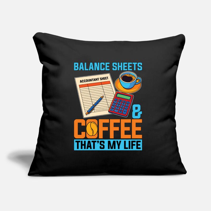 Bilans comptables et tableur de café Housse de coussin décorative 45 x 45 cm