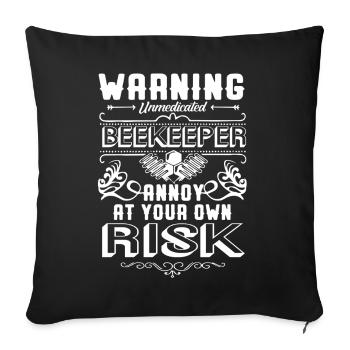Beekeeper Beekeeper Warning - Sofa pillowcase 17,3'' x 17,3'' (45 x 45 cm) - black - Front