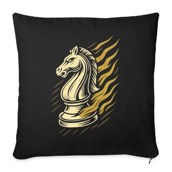 Chess Player Knight Figure Board Game - Sofa pillowcase 17,3'' x 17,3'' (45 x 45 cm) - black - Front