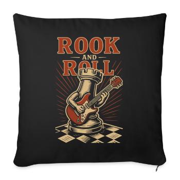 Rook And Roll Chess Player Board Game Fun - Sofa pillowcase 17,3'' x 17,3'' (45 x 45 cm) - black - Front