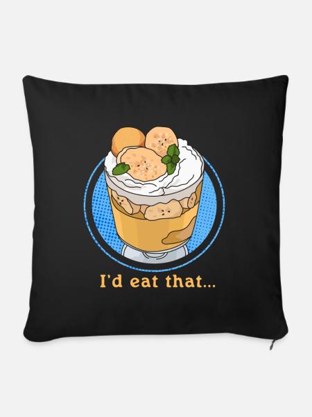 Bananen Pudding Bananenpudding Geschenk - Sofakissenbezug 45 x 45 cm - Schwarz