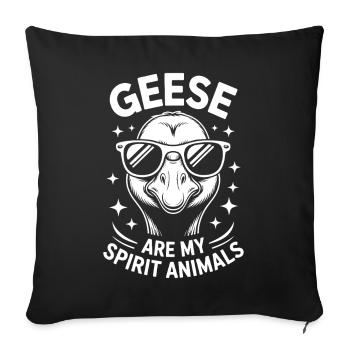 oie disant oies drôle oie cadeau - Housse de coussin décorative 45 x 45 cm - noir - Devant