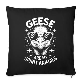 oie disant oies drôle oie cadeau - Housse de coussin décorative 45 x 45 cm - noir - Devant