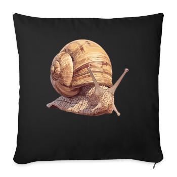 Snails Snail - Sofa pillowcase 17,3'' x 17,3'' (45 x 45 cm) - black - Front