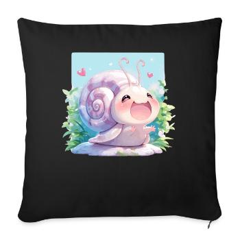 Snails Snail - Sofa pillowcase 17,3'' x 17,3'' (45 x 45 cm) - black - Front