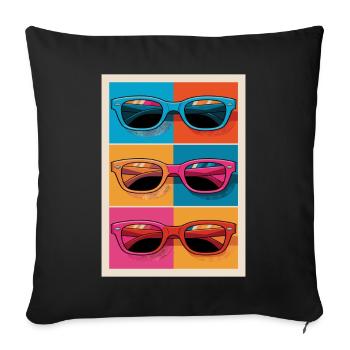 Colorful Sunglasses Pop Art Style - Sofa pillowcase 17,3'' x 17,3'' (45 x 45 cm) - black - Front