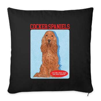Cocker Spaniel Cocker Spaniel Dog Gift - Housse de coussin décorative 45 x 45 cm - noir - Devant