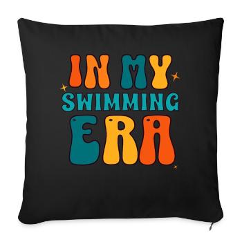 À mon époque de natation - nageur nageur piscine - Housse de coussin décorative 45 x 45 cm - noir - Devant