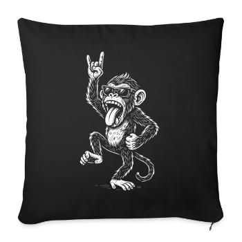 Rock Music Funny Heavy Metal Monkey Design - Sofa pillowcase 17,3'' x 17,3'' (45 x 45 cm) - black - Front