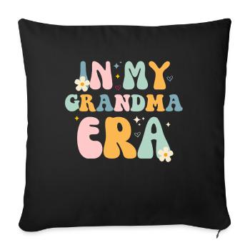 In My Grandma Era – Retro Vibes & Cozy Love - Sofa pillowcase 17,3'' x 17,3'' (45 x 45 cm) - black - Front