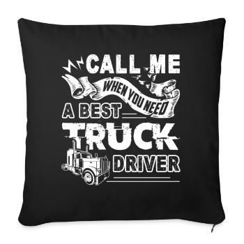 Truck Driver Best Truck Driver - Sofa pillowcase 17,3'' x 17,3'' (45 x 45 cm) - black - Front