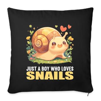 Snails Snail - Sofa pillowcase 17,3'' x 17,3'' (45 x 45 cm) - black - Front