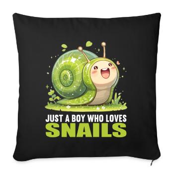 Snails Snail - Sofa pillowcase 17,3'' x 17,3'' (45 x 45 cm) - black - Front