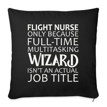 Flight Nurse Wizard Luftrettung - Sofakissenbezug 45 x 45 cm - Schwarz - Vorne