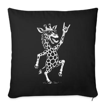 Rockmusik Giraffe Metallmusik Retro Spaß Design - Sofakissenbezug 45 x 45 cm - Schwarz - Vorne