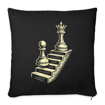 Joueur d’échecs pion à dames Journey - Housse de coussin décorative 45 x 45 cm - noir - Devant