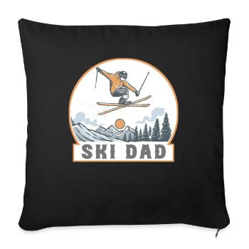 Ski Dad, Funny Skiing Quote - Sofa pillowcase 17,3'' x 17,3'' (45 x 45 cm) - black - Front