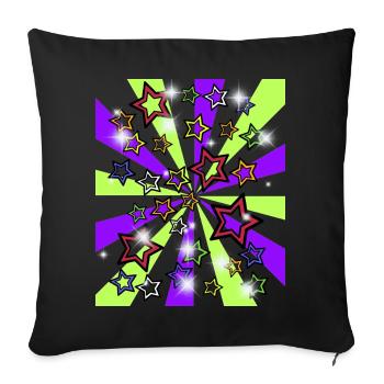 Rétro Star des années 60 Vintage - Housse de coussin décorative 45 x 45 cm - noir - Devant
