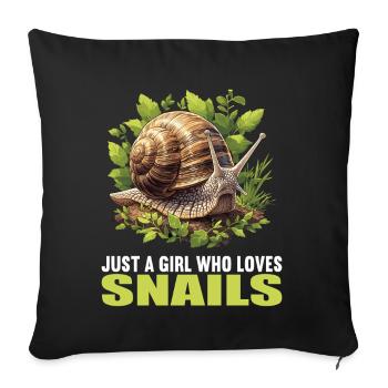 Snails Snail - Sofa pillowcase 17,3'' x 17,3'' (45 x 45 cm) - black - Front