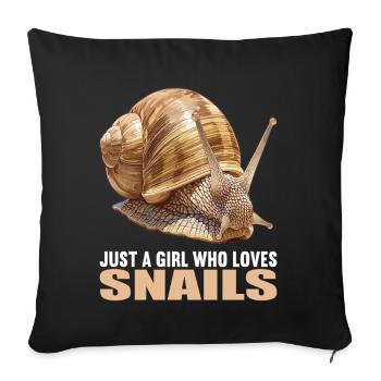 Snails Snail - Sofa pillowcase 17,3'' x 17,3'' (45 x 45 cm) - black - Front