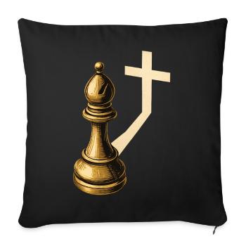 Chess Players Chess Pieces Bishops Shadows - Sofa pillowcase 17,3'' x 17,3'' (45 x 45 cm) - black - Front