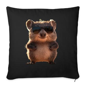 Wombat Australia Marsupial Cute Wombat - Sofa pillowcase 17,3'' x 17,3'' (45 x 45 cm) - black - Front
