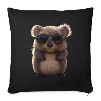 Wombat Australia Marsupial Cute Wombat - Sofa pillowcase 17,3'' x 17,3'' (45 x 45 cm) - black - Front