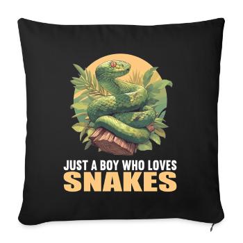 Snakes Snake - Sofa pillowcase 17,3'' x 17,3'' (45 x 45 cm) - black - Front