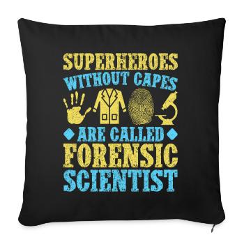 Super-héros majeurs en sciences médico-légales sans Cabes - Housse de coussin décorative 45 x 45 cm - noir - Devant
