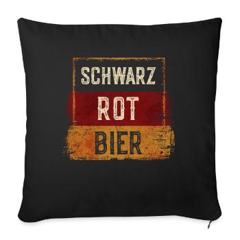 Schwarz Rot Bier – Lustiger Bierspruchfür Deutsche - Sofakissenbezug 45 x 45 cm - Schwarz - Vorne